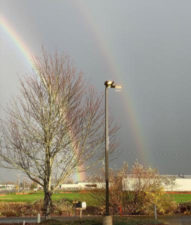 Double rainbow over OSU. Photo: L Gibson